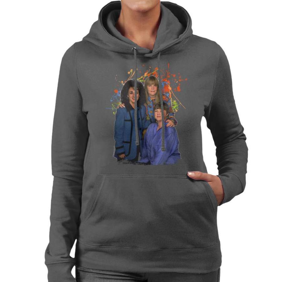 TV Times Birds Of A Feather Cast Paint Splatter Women’s Hooded Sweatshirt