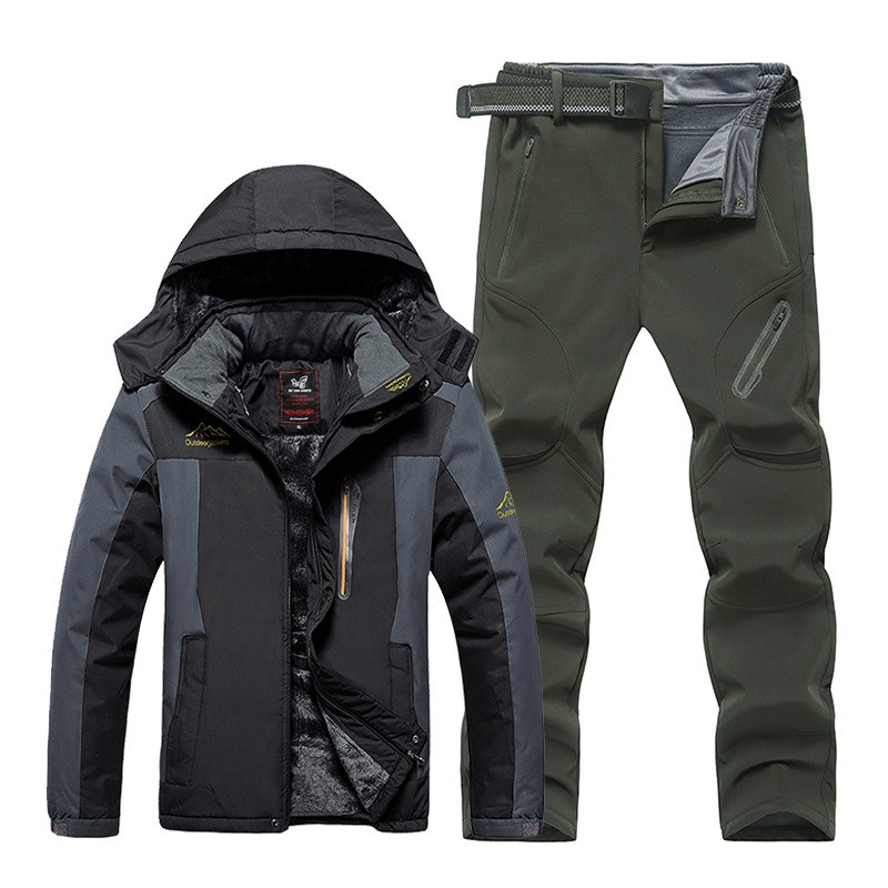 2022 Ski Suit Men Winter Warm Waterproof Outdoor Sports Snow Jackets and Camping Pants Hot Ski Equipment Snowboard Parkas Jacket alx