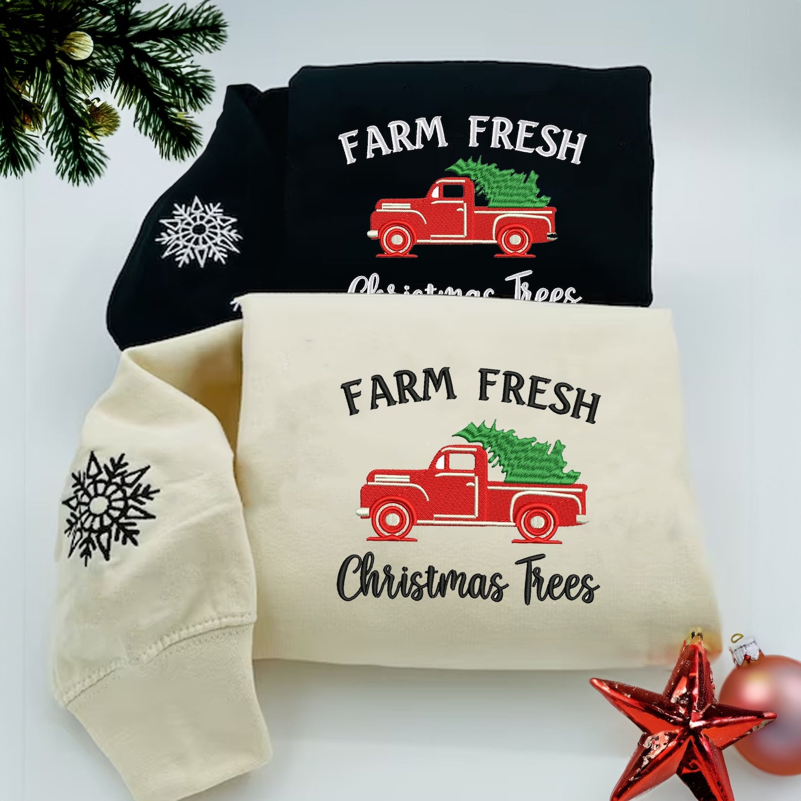 Farm Fresh Christmas Tree Sweatshirt 2D Crewneck Sweatshirt All Over Print Sweatshirt For Women Sweatshirt For Men Sws4817