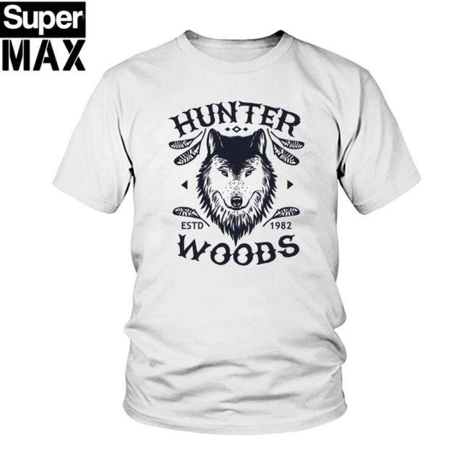 100% Cotton Wolf Printed Casual Short Sleeve O-Neck Tops Men T Shirt