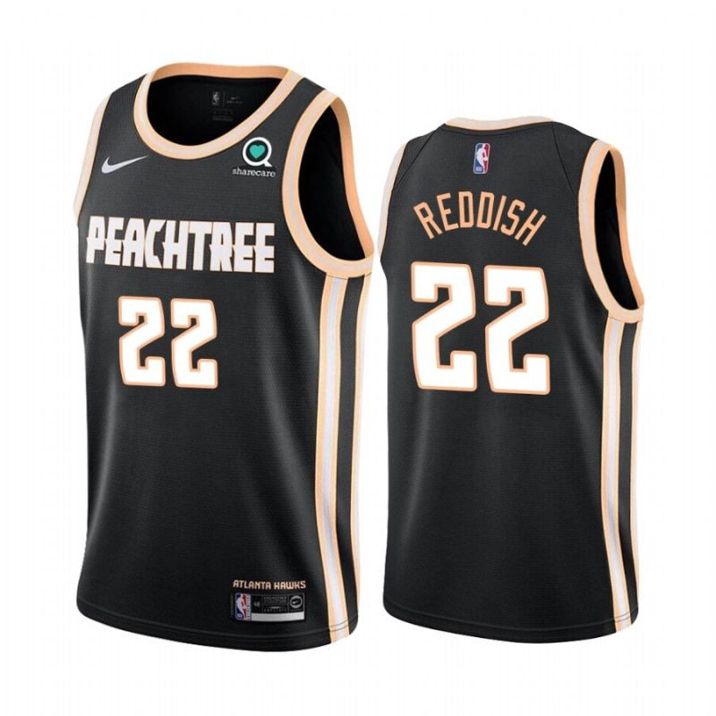 Atlanta Hawks Peachtree Cam Reddish #22 NBA 2020 Black Jersey