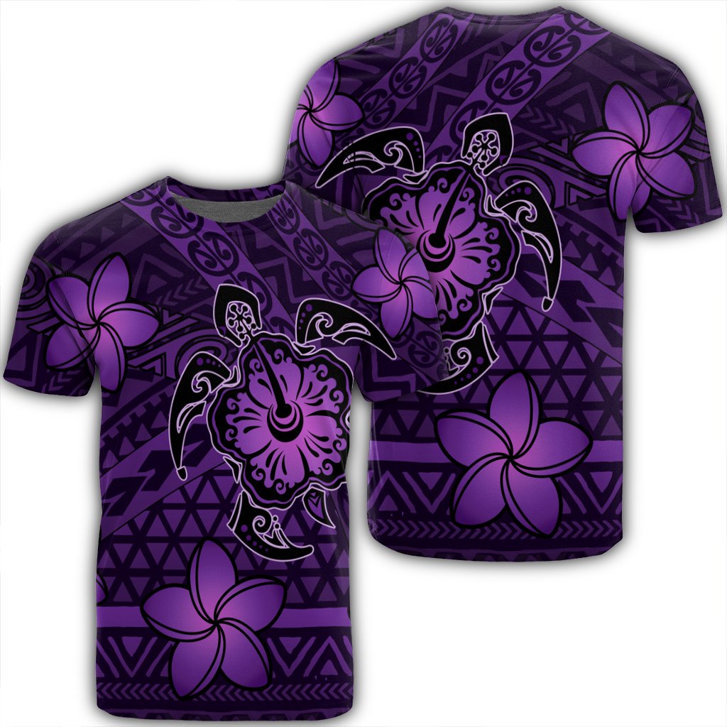 Hawaiian Mix Polynesian Turtle Plumeria Ah Nick Style Purple Ha54335