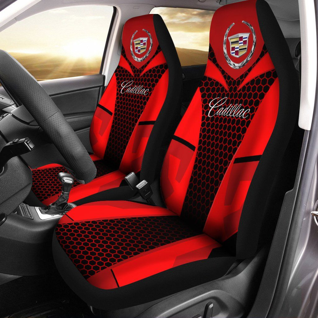 Cadillac Car Seat Covers (Set Of 2) Ver 2 (Red)