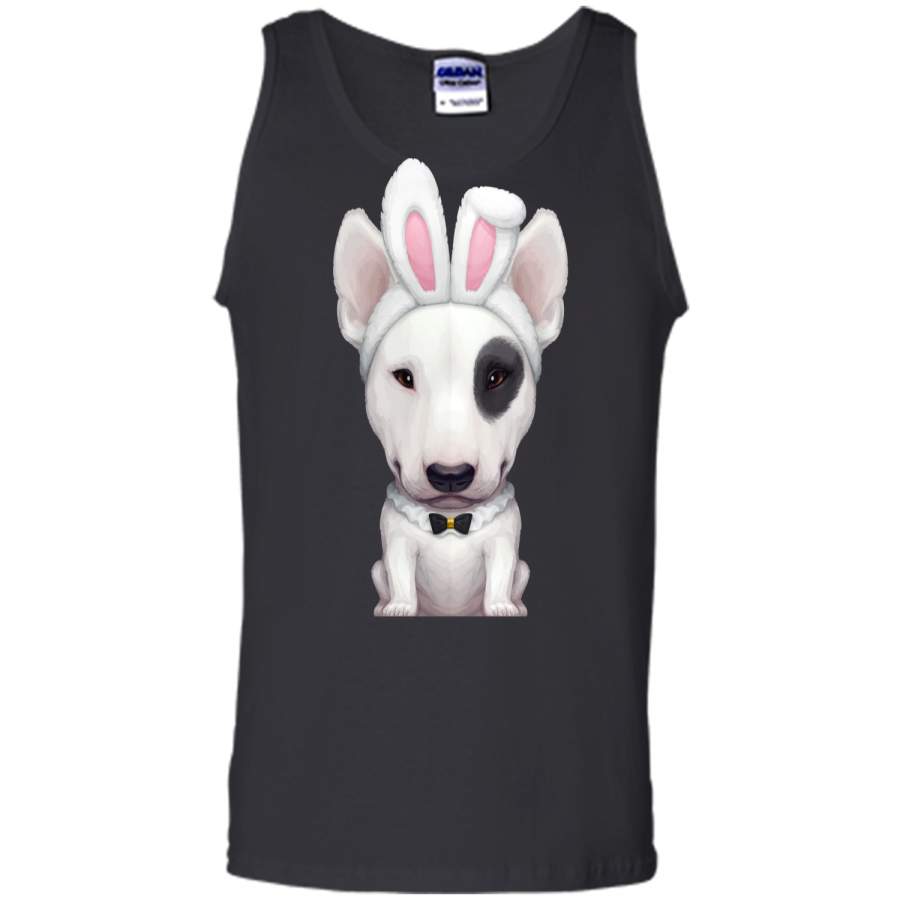 Bull Terrier with Eye Patch in Easter Bunny Costume T-Shirt Tank Top