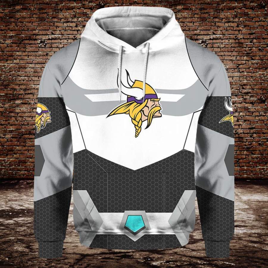 Minnesota Vikings Silver Hoodie