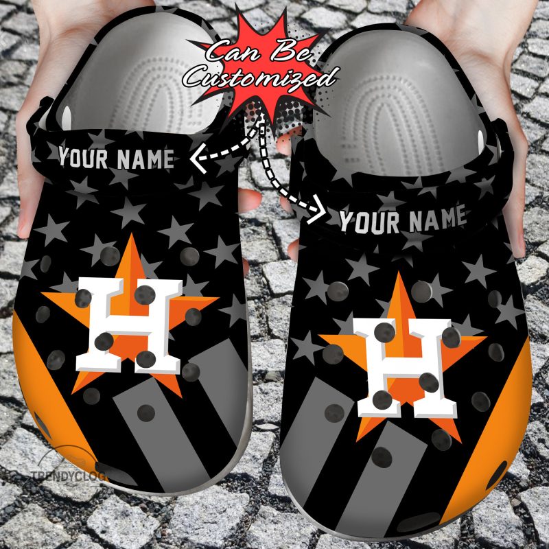 Baseball Personalized HAstros Star Flag Clog Shoes