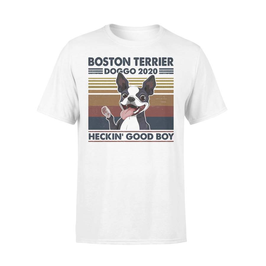 Boston Terrier Doggo 2020 Heckin Good Boy Vintage T-shirt