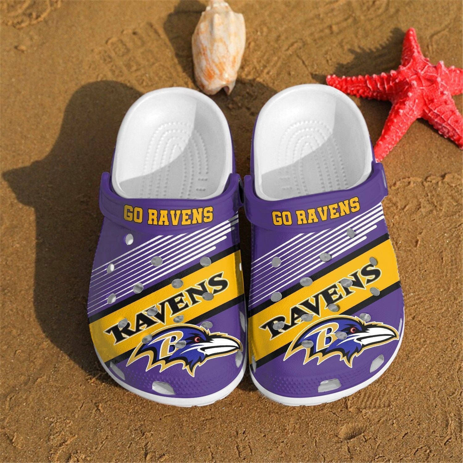 Baltimore Ravens Go Ravens Gift For Fan Rubber Crocs Crocband Clog