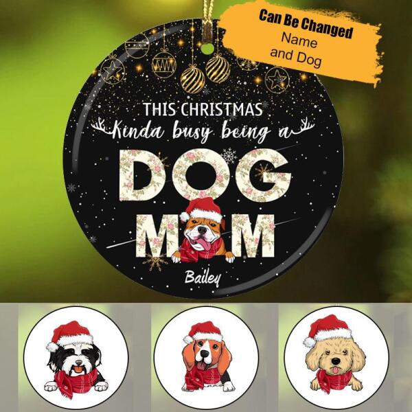 Christmas Dog Mom Lover Gifts, Personalized Ceramic Christmas Ornaments – Trending Personalized