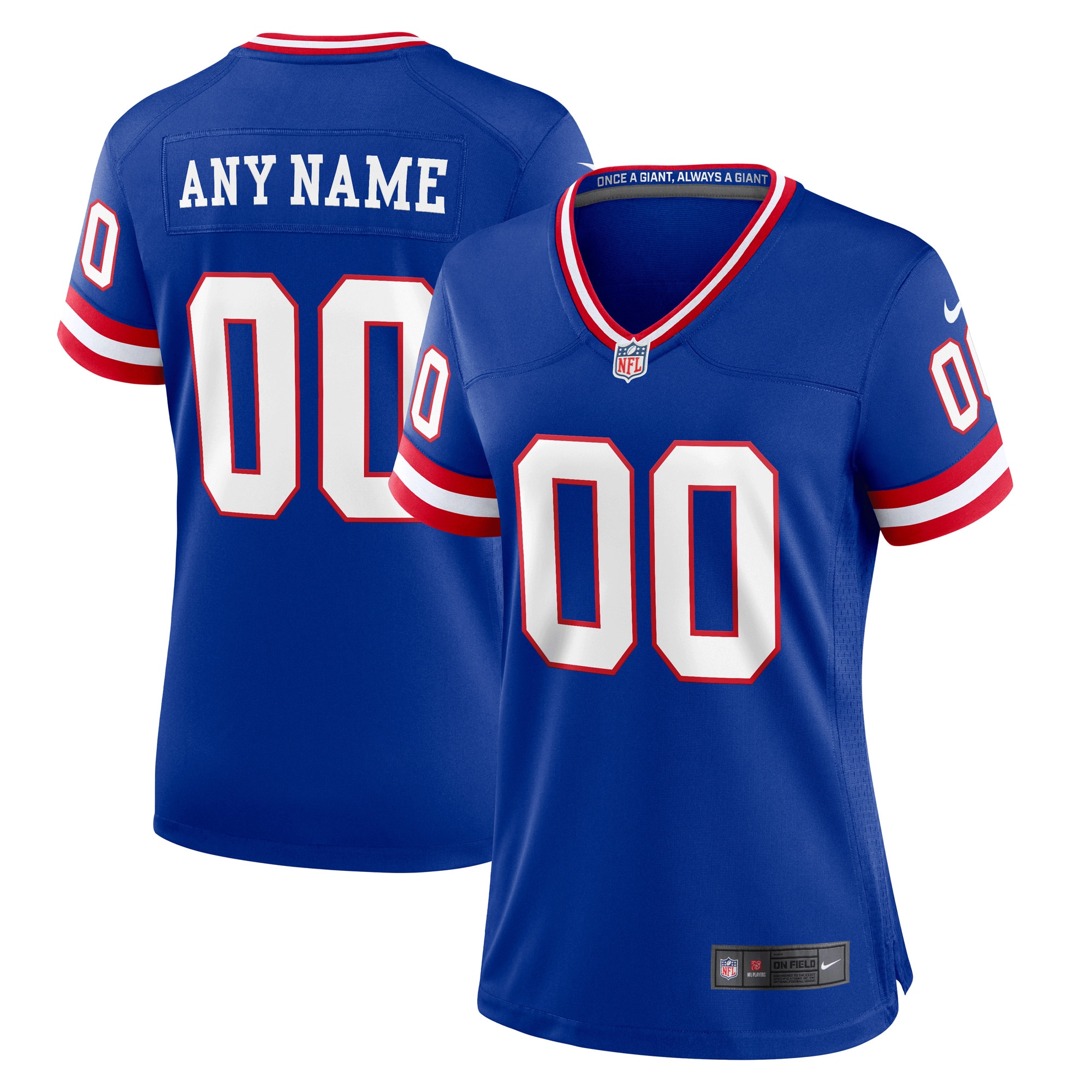 Women’s New York Giants Royal Classic Custom Game Jersey