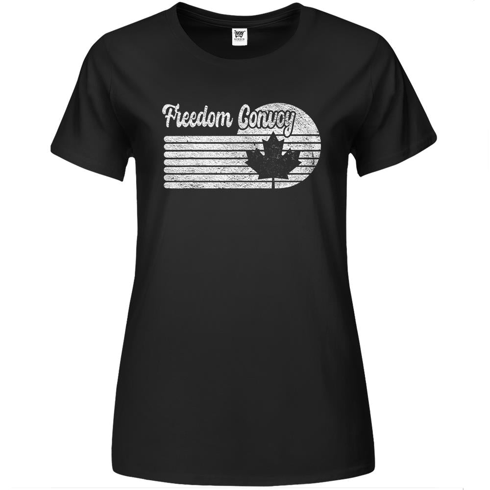 Freedom Convoy 2022 Canadian Maple Leaf Flag Retro Vintage Premium Womens T Shirts