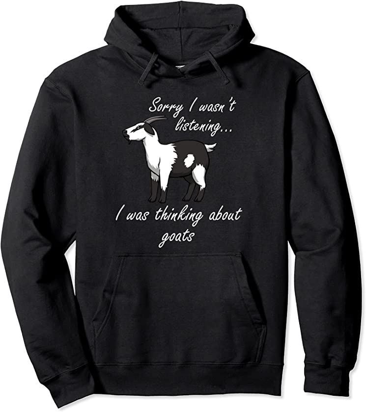 Thinking About Goats Hilarious Farm Animal Pullover Hoodie