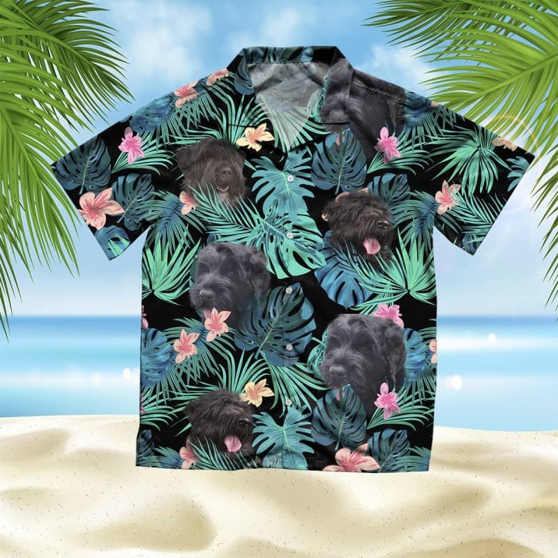 Felacia Black Russian Terrier Summer Leaves Hawaii Shirt Ha39659