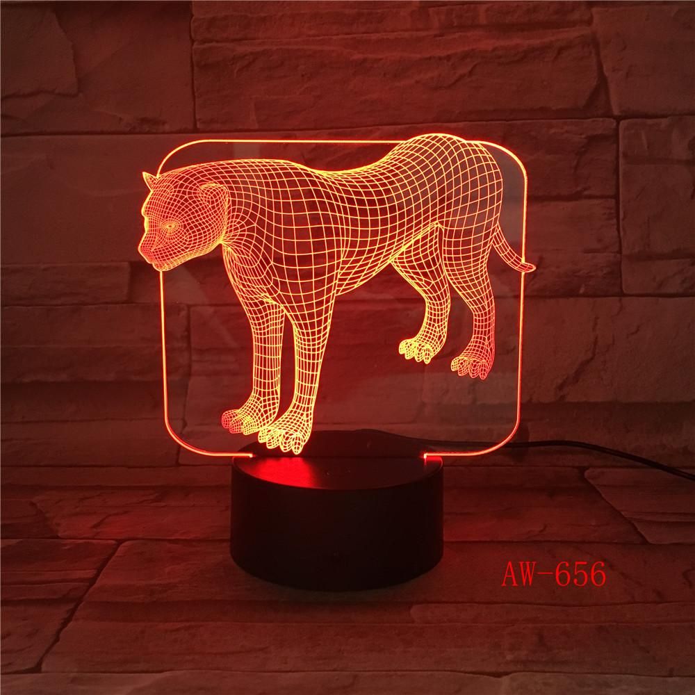 Wild Animal World Leopards Pattern 3D Illusion Night Light Led Light