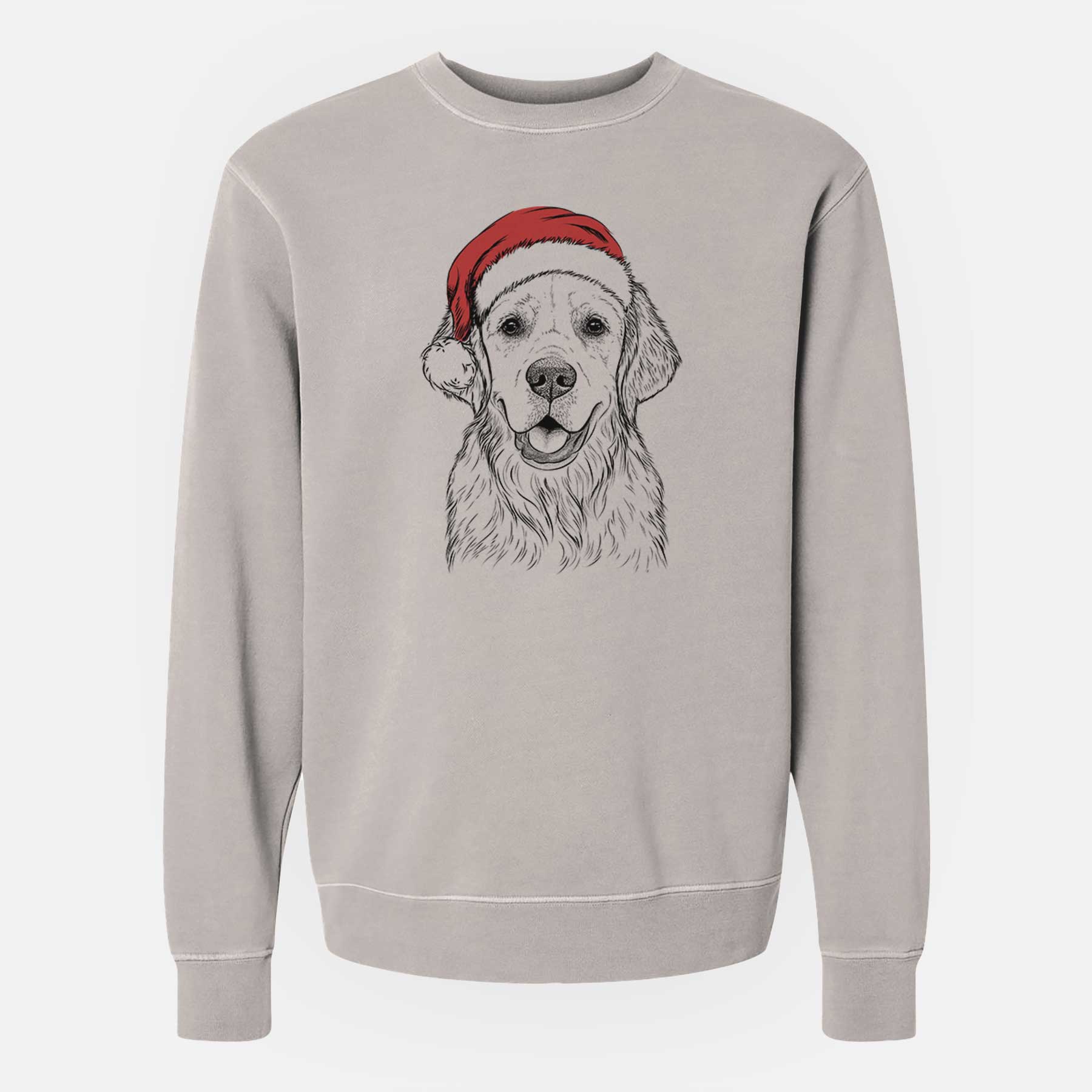 Santa Emma The Golden Retriever – Unisex Pigment Dyed Crew Sweatshirt
