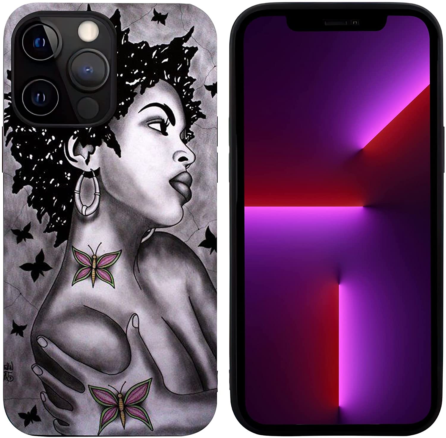 Phone Cases For African American Girls Afro Women, Slim Fit Shockproof Bumper, Black Girl Pattern Case