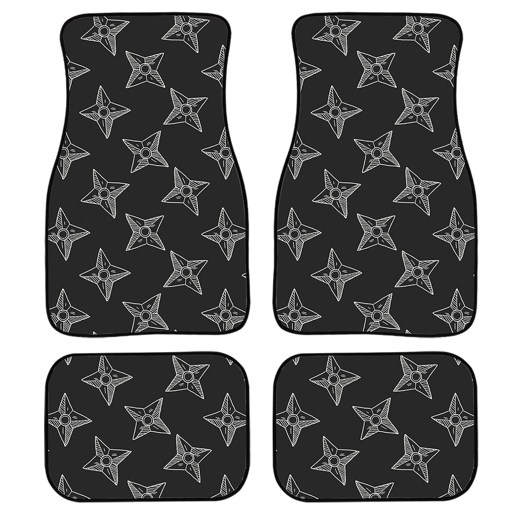 Ninja Weapon Pattern Print Front And Back Car Floor Mats, Front Car Mat