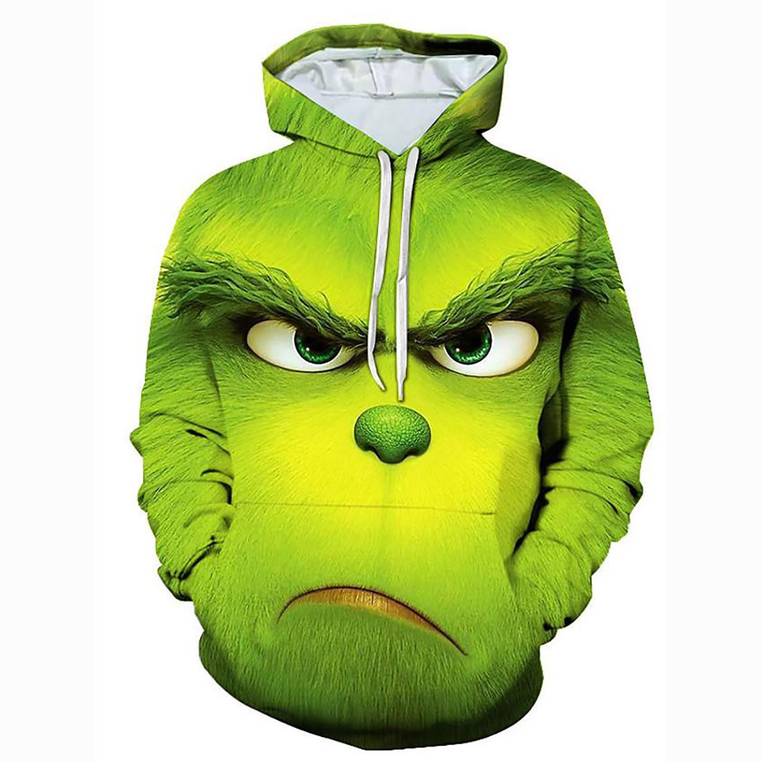 3D Printed Cartoon Movie Animal Hoodie – Hooded Basic Green Pullover