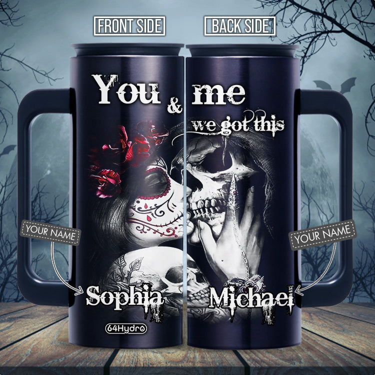 Personalized Skull Couple Kd2 Abab1005007Z 12Oz Stainless Steel Insulated Tumbler