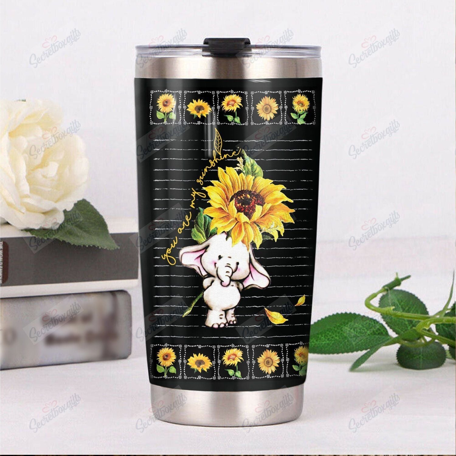 Personalized Elephant Th1610725Cl Stainless Steel Tumbler Travel Customize Name, Text, Number, Image