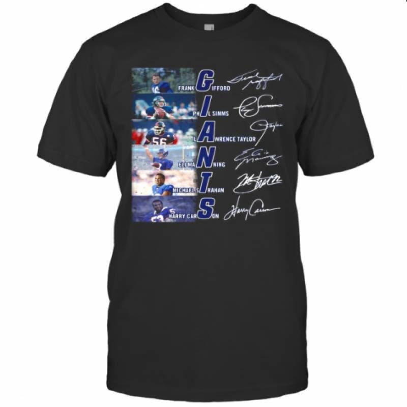 New York Giants Football Players Signatures T-Shirt