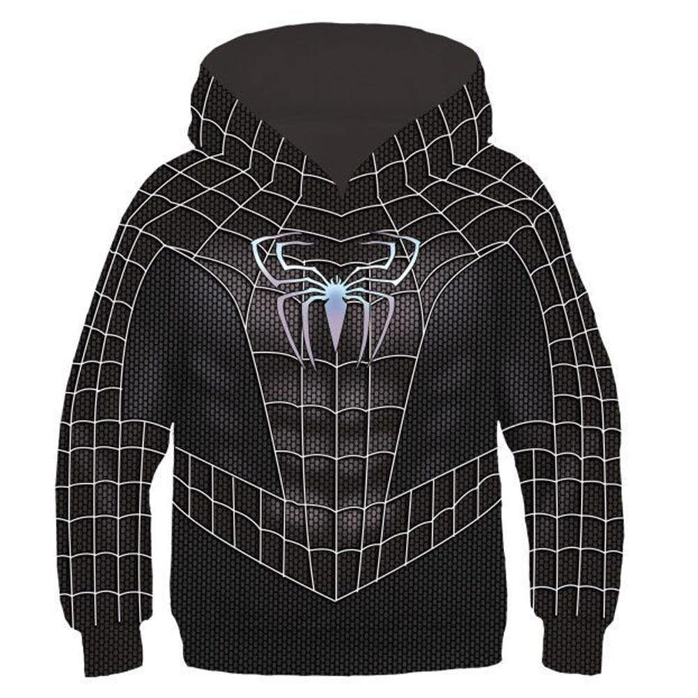 Kids Movie Hoodies Spider-Man Pullover 3D Print Jacket Sweatshirt Black ...