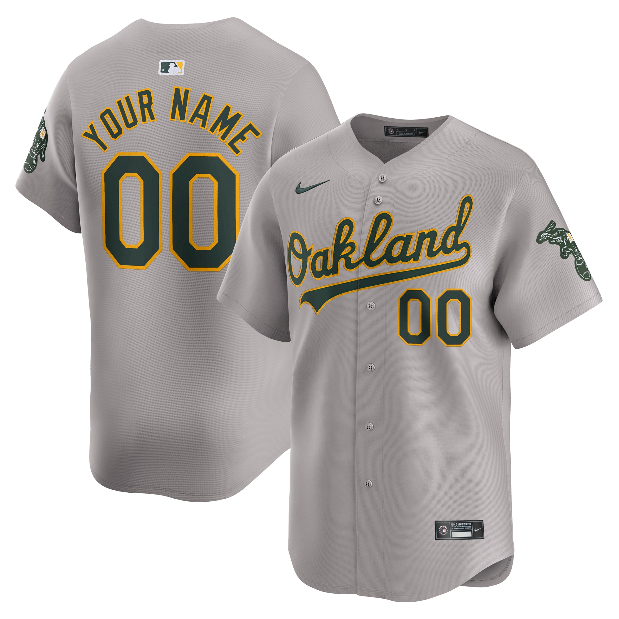 Oakland Athletics Away Limited Custom Jersey – Gray