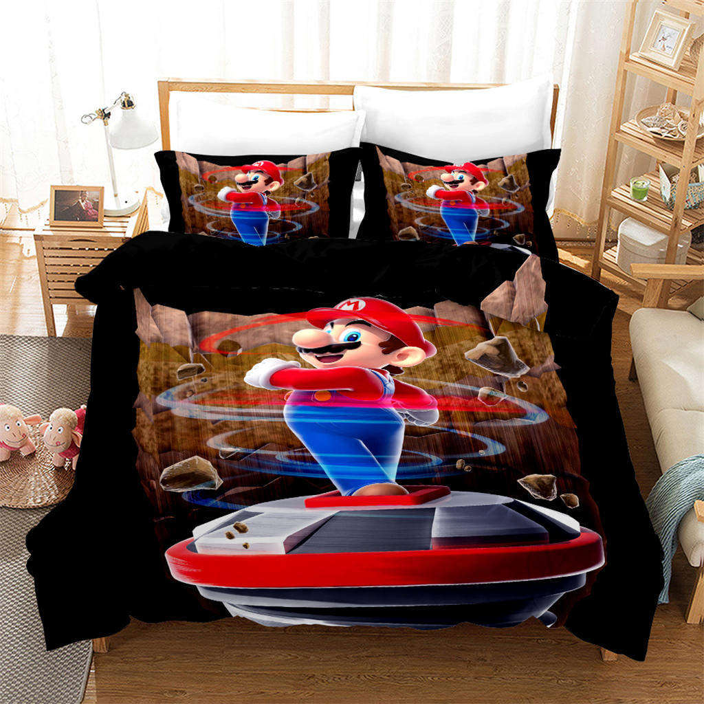 3D Super Mario Drilling Bedding Set