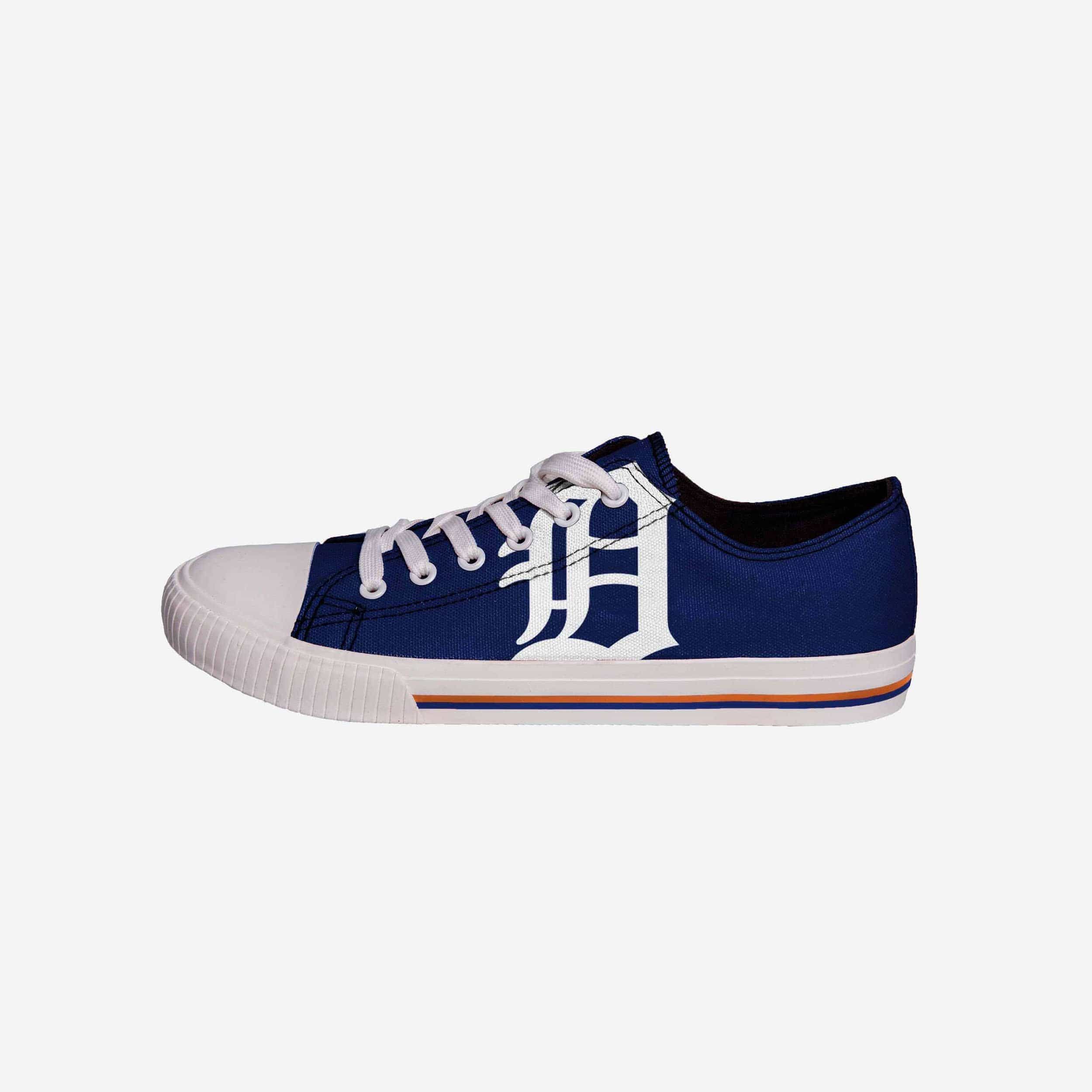 Detroit Tigers Mens Low Top Big Logo Canvas Shoe