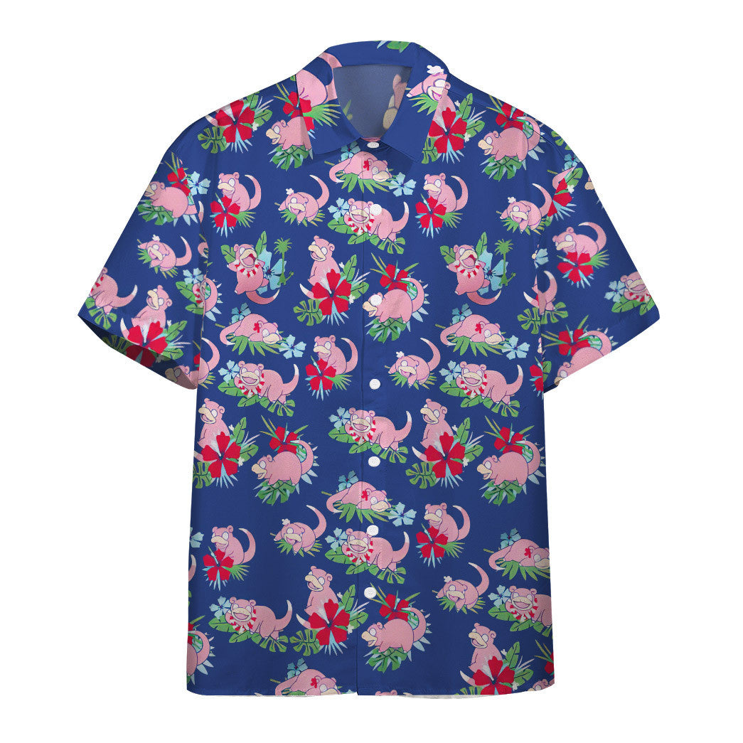 Gearhumans Tropical Slowpoke Pkm X Hawaiian Custom Shirt Ha52744