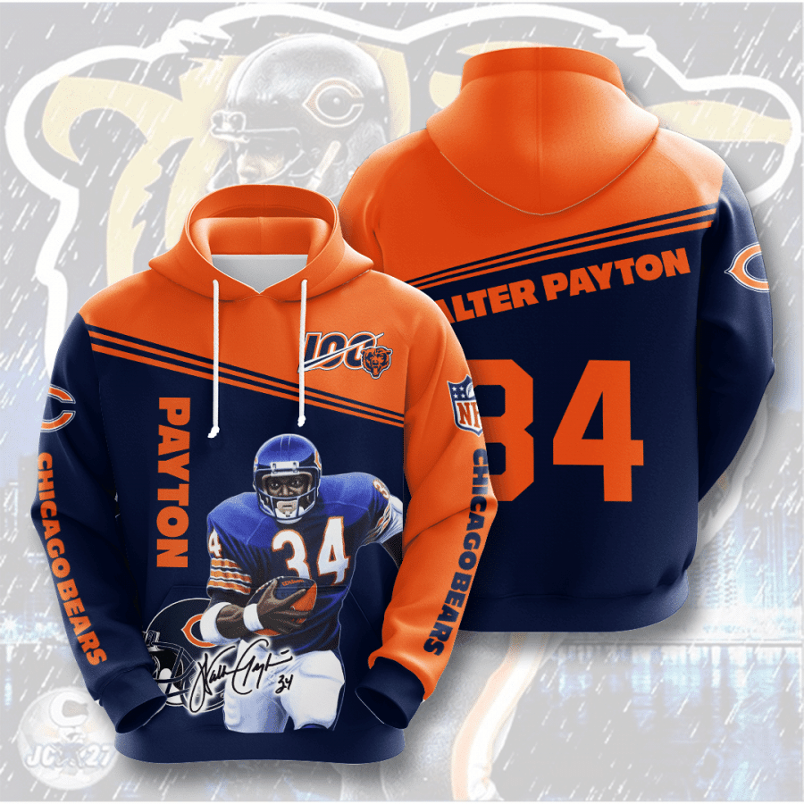 Walter Payton Chicago Bears Chicago Bears 86 Unisex 3D Hoodie Gift For Fans