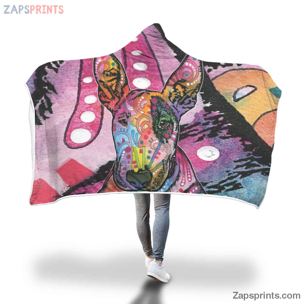 Bull Terrier Design Hooded Blanket – Dean Russo Art