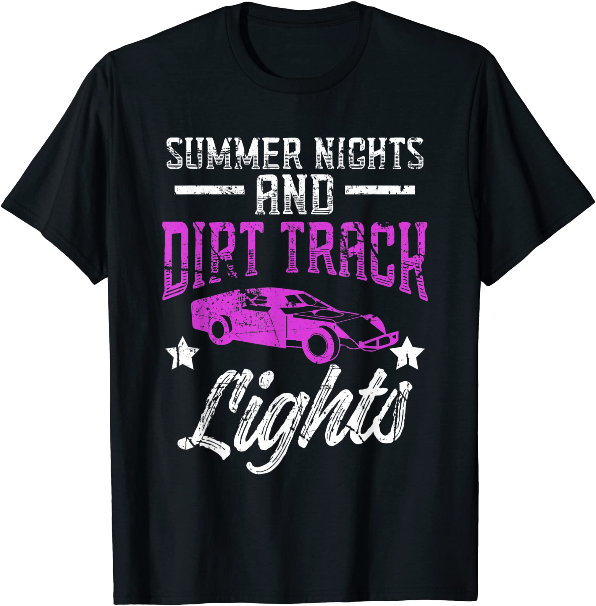 Summer Nights And Dirt Track Lights – Vintage Racing Fan T-Shirt