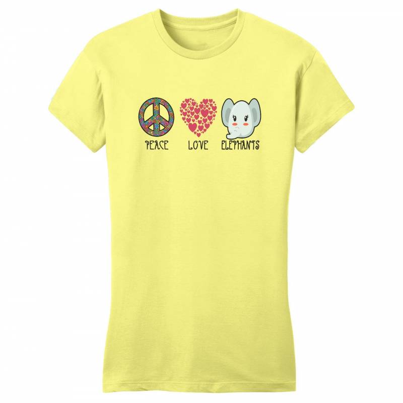 Peace Love Elephants – Women’s Fitted T-Shirt