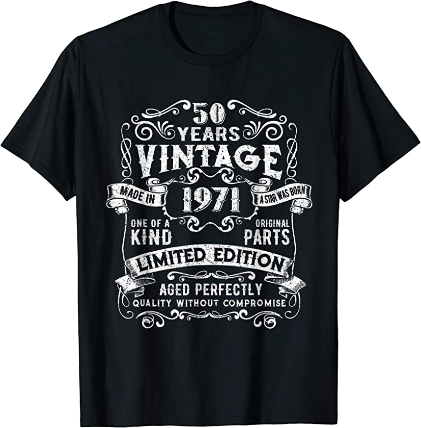 Vintage Made in 1971 50th Bday Gifts 50 Quarantine Birthday T-Shirt