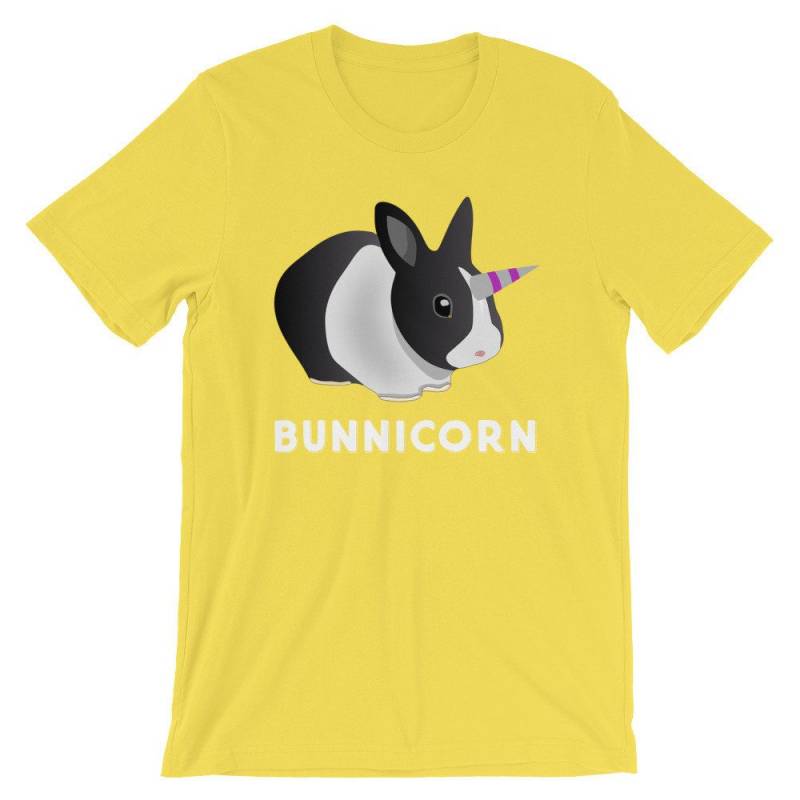 Crushtee Bunnicorn Funny Bunny Unicorn Cute Unisex Shirt | Happy Easter Pascha Holiday Celebration T Shirt | April 1, 2018 Cool Short Sleeve Tee Long Sleeve Hoodie