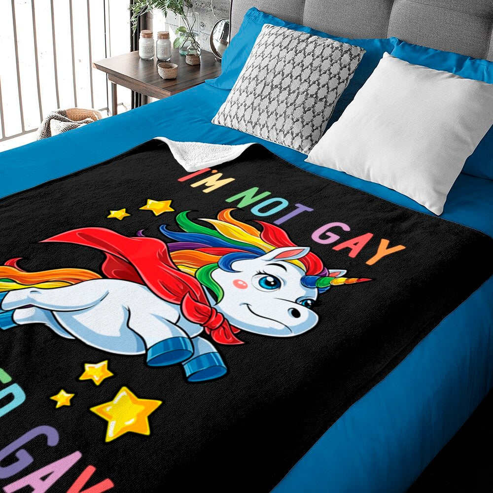 Pride Blanket For Lgbt Month I’M Not Gay I’M Super Gay Pride Lgbt Blanket Unicorn, Gaymer Gifts, Gift For Gay Man