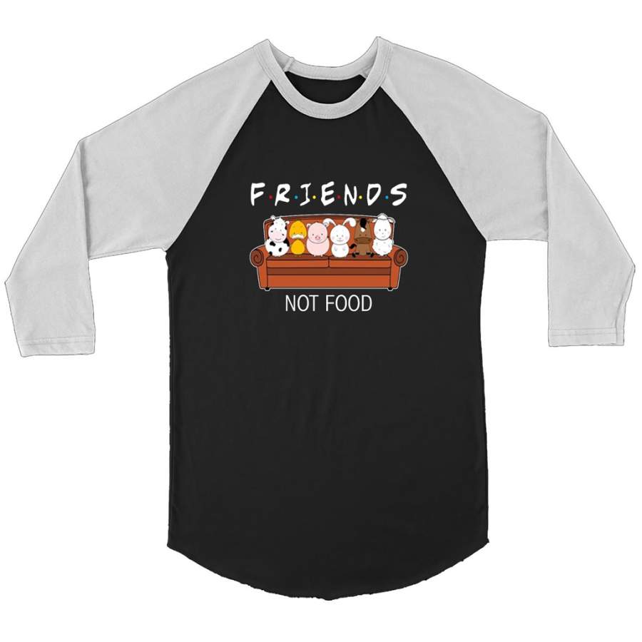 Animal Are Friends Not Food – Canvas 3/4 Raglan Shirt