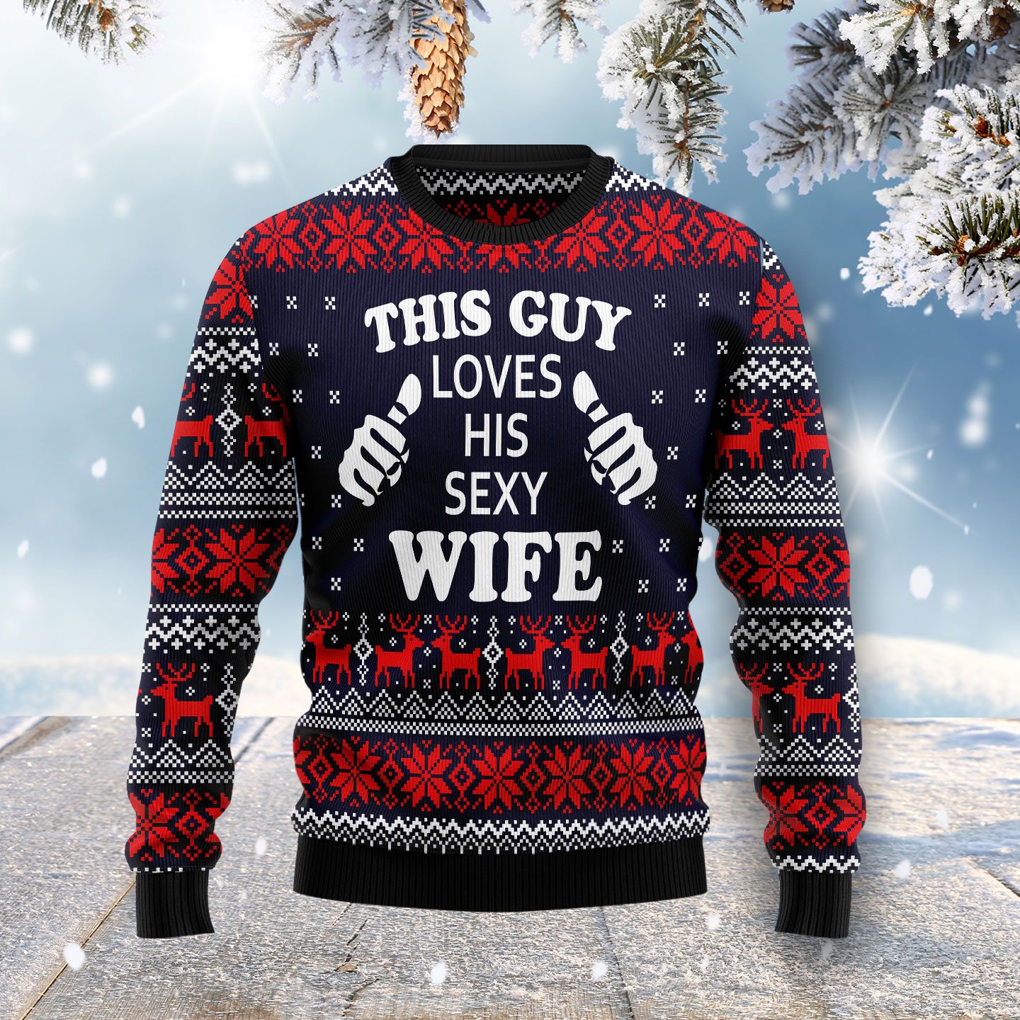 This Guy Loves His Sexy Wife Ugly Christmas Sweater | For Men & Women | Adult | Us4465