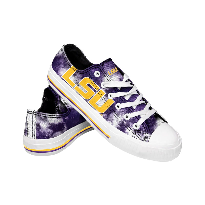 LSU Tigers NCAA Womens Low Top Tie-Dye Canvas Shoe