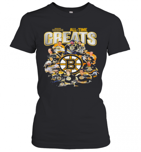 Boston Bruins All Time Greats Signatures Women’S T-Shirt