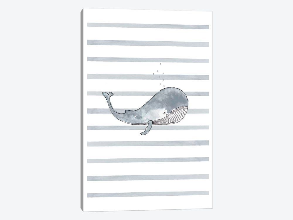 Whale Right Stripes I Canvas Poster 8″x12″ 12×18″ 18″x26″ 24″x36″ 30″x45″