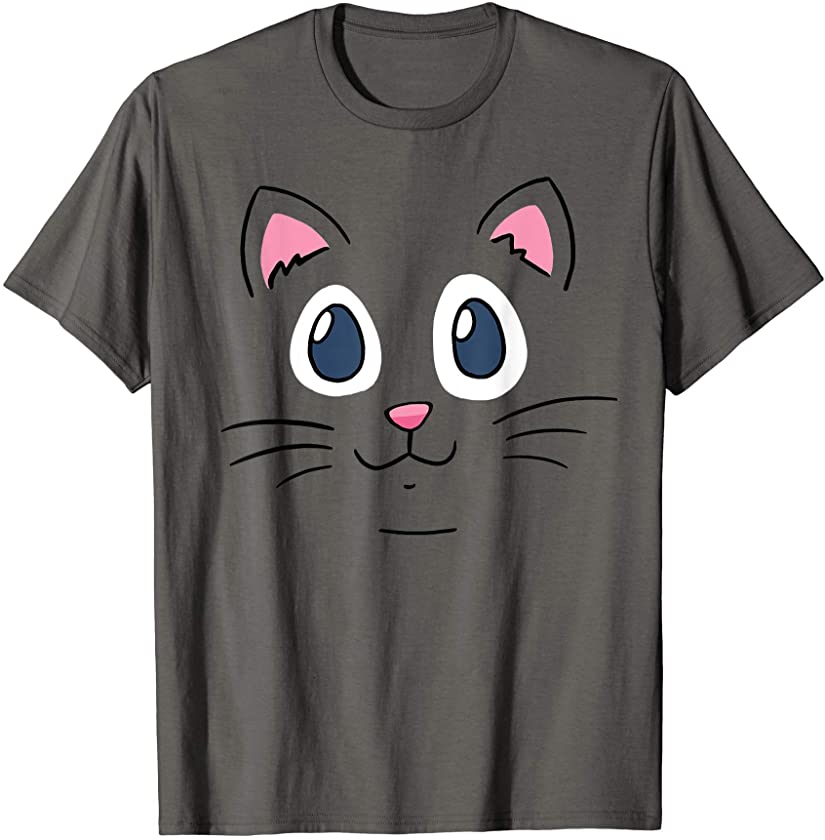 Cat Big Face Kitty Themed Gifts Pet Kitten Animal Lover T-Shirt