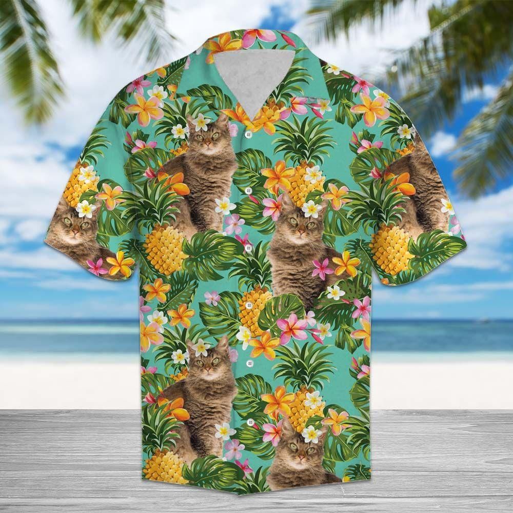 Tropical Pineapple Laperm Aloha Hawaiian Shirt Colorful Short Sleeve Summer Beach Casual Shirt For Men And Women