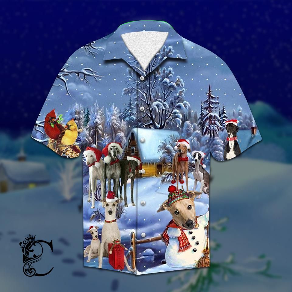 Beach Shirt High Quality Greyhound Christmas Hawaiian Shirt- Chillicothemall