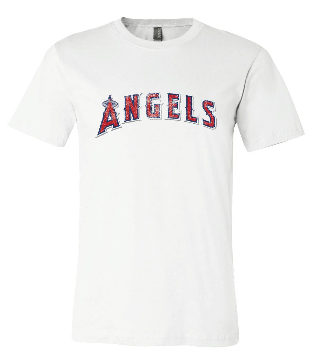 Los Angeles Angels Of Anaheim Text Distressed Vintage  T-Shirt 6 Sizes S-3Xl!!