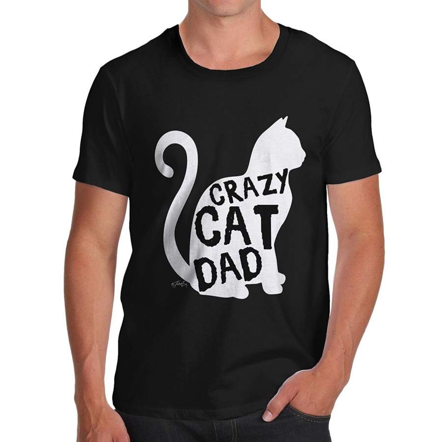 Twisted Envy Men’S Crazy Cat Dad Short Sleeve T-Shirt