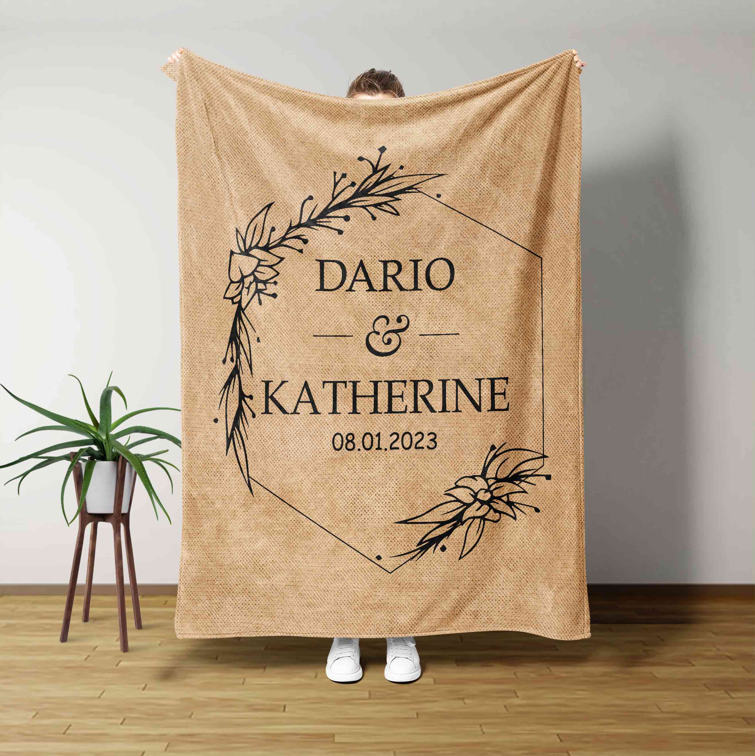 Personalized Name Blanket For Couple, Anniversary Blanket, Valentine Blanket, Gift Blanket Realtorgift