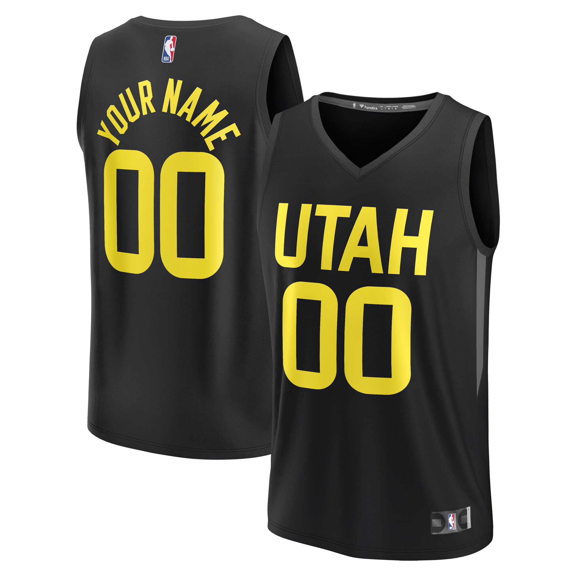 Utah Jazz 2022/23 Fast Break Custom Jersey – Black – Statement Edition