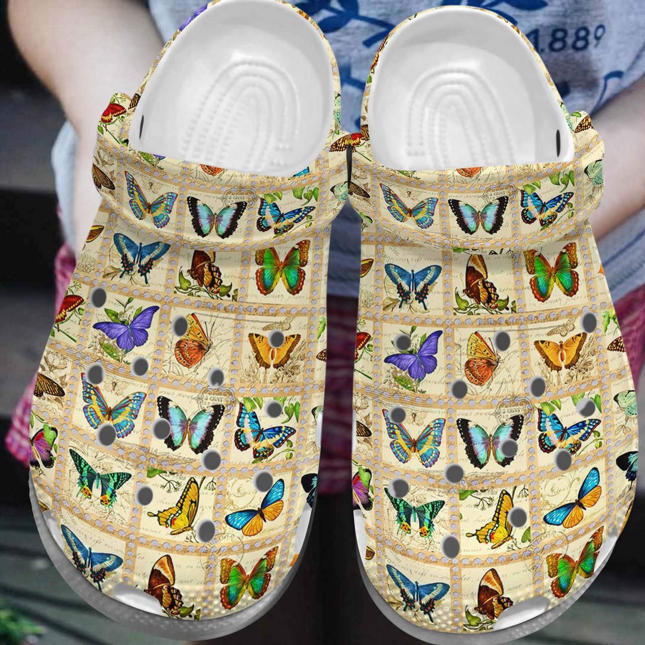 Butterfly Personalized Clog, Custom Name, Text, Color, Number Fashion Style For Women, Men, Kid, Print 3D Lovely Butterflies